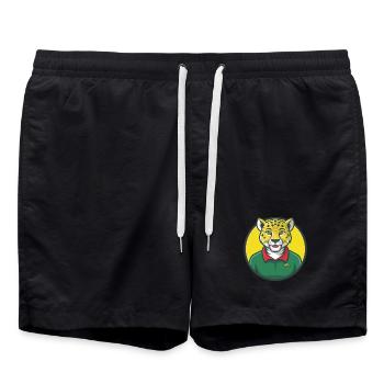 guépard mignon kawaii dessin animé clipart animal de compagnie - Short de bain - noir - Devant - AI Model Male 185 light (185cm)