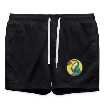 Toucan Cute Kawaii Cartoon Clipart Pet Animal - Swim Trunks - black - Front - AI Model Male 185 light (185cm)