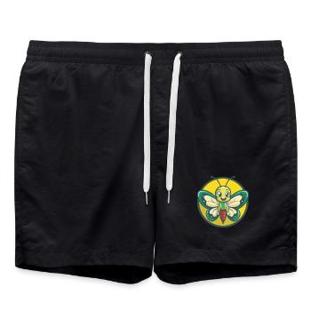 papillon mignon kawaii dessin animé clipart animal de compagnie - Short de bain - noir - Devant - AI Model Male 185 light (185cm)