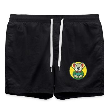 Koala Niedliche Kawaii Cartoon Clipart Haustier Tier - Badeshorts - Schwarz - Vorne - AI Model Male 185 light (185cm)