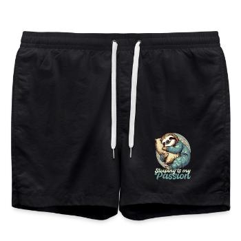 Cadeau de la passion endormie de la paresse - Short de bain - noir - Devant - AI Model Male 185 light (185cm)
