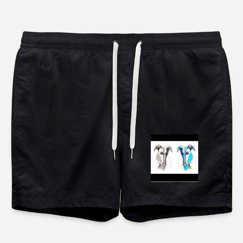 Double croquis de chien Pop Art - Short de bain - noir