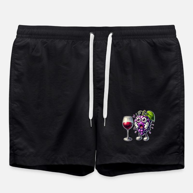 Funny wine grape design - Swim Trunks - black