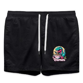 Mignon T-Rex Ramen Dinosaure Cadeau - Short de bain - noir - Devant - AI Model Male 185 light (185cm)