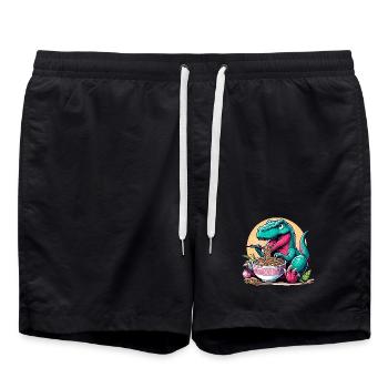 Mignon T-Rex Ramen Dino dinosaure cadeau - Short de bain - noir - Devant - AI Model Male 185 light (185cm)