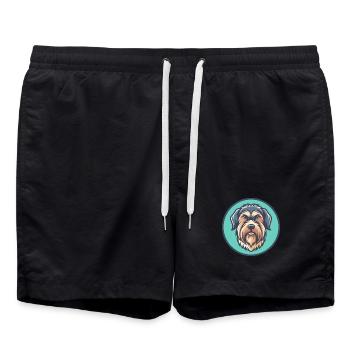 Brikett Griffon Vendeen Hunderasse Karikatur Kawaii - Badeshorts - Schwarz - Vorne - AI Model Male 185 light (185cm)