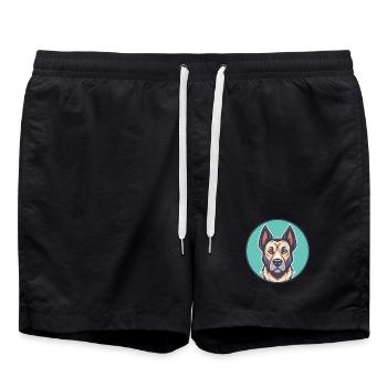 Cimarron Uruguayo Chien Race Dessin animé Kawaii Clipart - Short de bain - noir - Devant - AI Model Male 185 light (185cm)