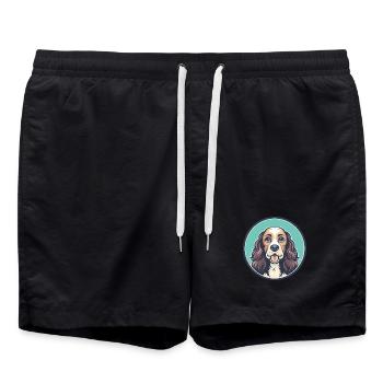 Cocker anglais Spaniel Chien Race Dessin animé Kawaii - Short de bain - noir - Devant - AI Model Male 185 light (185cm)
