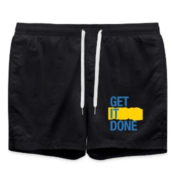 Get it done (dark) - Swim Trunks - black - Front - AI Model Male 185 light (185cm)