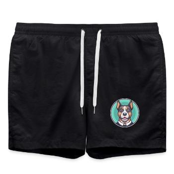Segugio Maremmano Dog Breed Cartoon Kawaii Clipart - Swim Trunks - black - Front - AI Model Male 185 light (185cm)
