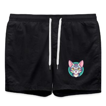 Spielzeug Katze Rasse Karikatur Kawaii Tier Haustier - Badeshorts - Schwarz - Vorne - AI Model Male 185 light (185cm)
