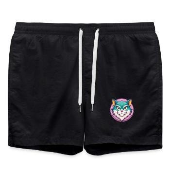 Zypern Katze Rasse Karikatur Kawaii Tier Haustier - Badeshorts - Schwarz - Vorne - AI Model Male 185 light (185cm)