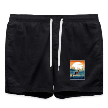 Nairobi Kenia Reise Poster Souvenir Malerei WPA - Badeshorts - Schwarz - Vorne - AI Model Male 185 light (185cm)