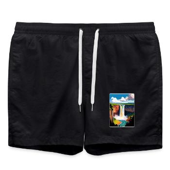 Guyana Caraïbes Voyage Affiche Souvenir Peinture WPA - Short de bain - noir - Devant - AI Model Male 185 light (185cm)