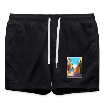 Tequila Mexiko Reise Poster Souvenir Malerei WPA - Badeshorts - Schwarz - Vorne - AI Model Male 185 light (185cm)