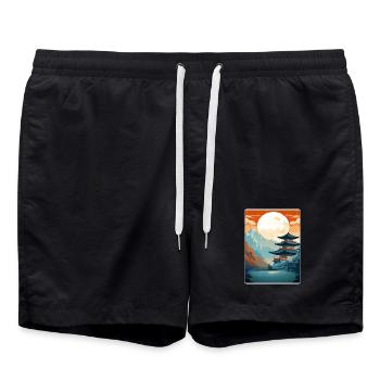 Séoul Corée du Sud Affiche de voyage Peinture Souvenir WPA - Short de bain - noir - Devant - AI Model Male 185 light (185cm)