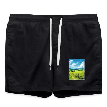 Sperrin Aonb Reise Poster Souvenir Postkarte Farbe - Badeshorts - Schwarz - Vorne - AI Model Male 185 light (185cm)