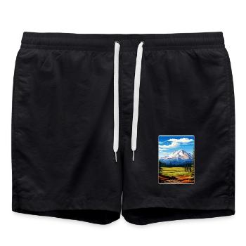 Parc national volcanique de Lassen Californie Voyage - Short de bain - noir - Devant - AI Model Male 185 light (185cm)