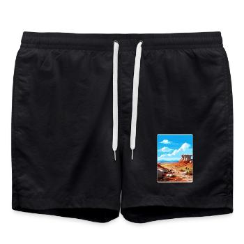 Petrified Forest Nationalpark Arizona Travel Card - Badeshorts - Schwarz - Vorne - AI Model Male 185 light (185cm)