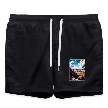 Grand Canyon Nationalpark Arizona Reiseposter - Badeshorts - Schwarz - Vorne - AI Model Male 185 light (185cm)