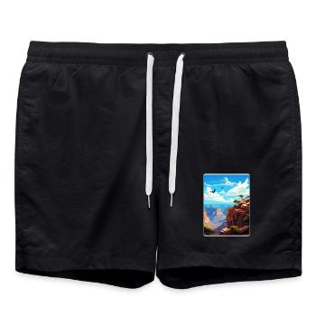 Grand Canyon Nationalpark Arizona Reiseposter - Badeshorts - Schwarz - Vorne - AI Model Male 185 light (185cm)