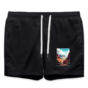 Grand Canyon Nationalpark Arizona Reiseposter - Badeshorts - Schwarz - Vorne - AI Model Male 185 light (185cm)