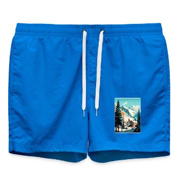St Mortiz Ski Ski Voyage Poster Souvenir WPA - Short de bain - cobalt blue - Devant