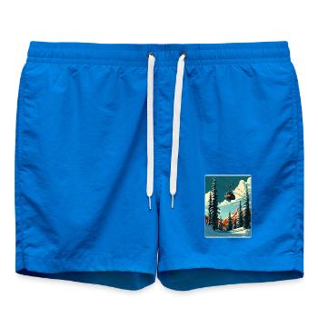 Snowbird Ski Skifahren Vintage Reise Poster Souvenir - Badeshorts - Cobalt blue - Vorne