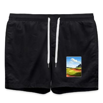 Bethpage Black Golf Club Reiseposter Souvenir - Badeshorts - Schwarz - Vorne - AI Model Male 185 light (185cm)