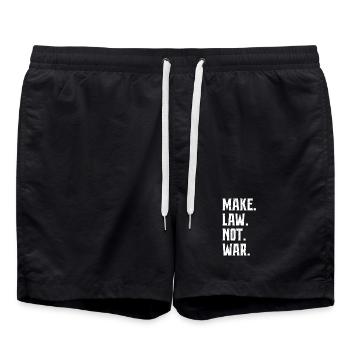 Make Law Not War Anwalt Richter Advokat - Badeshorts - Schwarz - Vorne - AI Model Male 185 light (185cm)