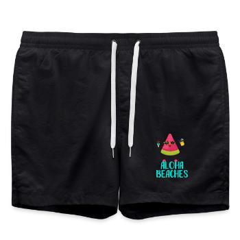 Cool Watermelon Aloha Beaches Vacances à la plage - Short de bain - noir - Devant - AI Model Male 185 light (185cm)