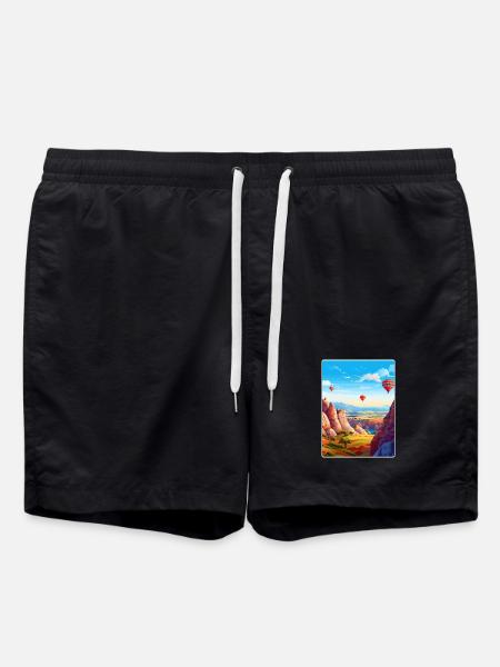 Kappadokien Türkei Reise Poster Souvenir Farbe WPA - Badeshorts - Schwarz