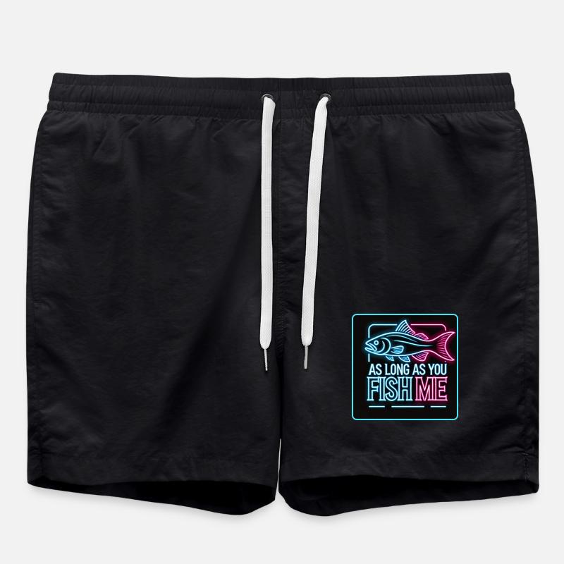 Solange du mich fischst Barsch Design - Badeshorts - Schwarz