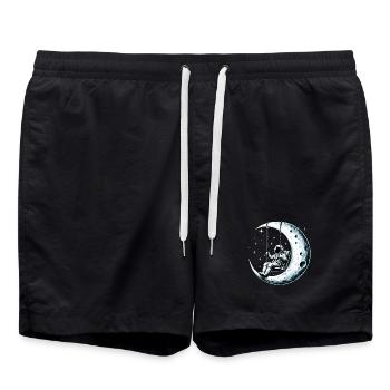 Astronaut Raumfahrer schaukeln Schaukel Mond Gesch - Badeshorts - Schwarz - Vorne - AI Model Male 185 light (185cm)