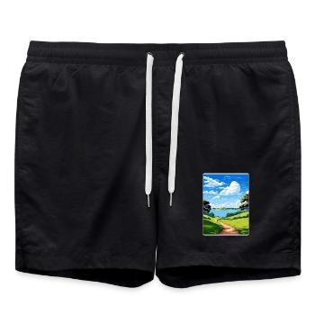 Mount Edgcumbe Country Park Cornwall England - Swim Trunks - black - Front - AI Model Male 185 light (185cm)