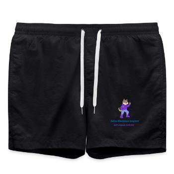 Toute aventure commence par un pas - Short de bain - noir - Devant - AI Model Male 185 light (185cm)