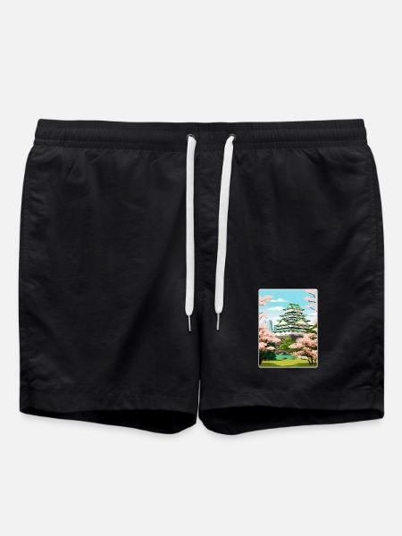 Osaka Japan Travel Poster Souvenir Postcard Paint - Swim Trunks - black