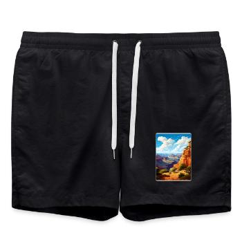 Grand Canyon Nationalpark Arizona Reiseposter - Badeshorts - Schwarz - Vorne - AI Model Male 185 light (185cm)