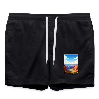 Grand Canyon Nationalpark Arizona Reiseposter - Badeshorts - Schwarz - Vorne - AI Model Male 185 light (185cm)