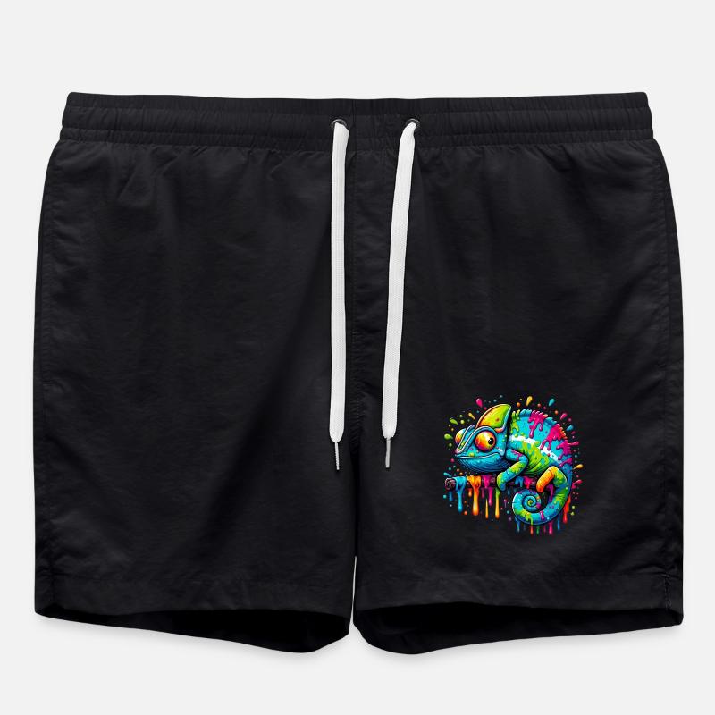 Chamäleon - Badeshorts - Schwarz