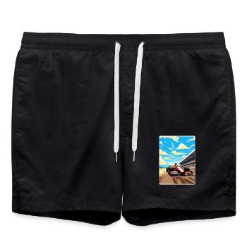 Silverstone Circuit Motorsport Rennen England Reisen - Badeshorts - Schwarz - Vorne - AI Model Male 185 light (185cm)