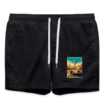 Melbourne Circuit Motorsport Rennen Australien Rennen - Badeshorts - Schwarz - Vorne - AI Model Male 185 light (185cm)