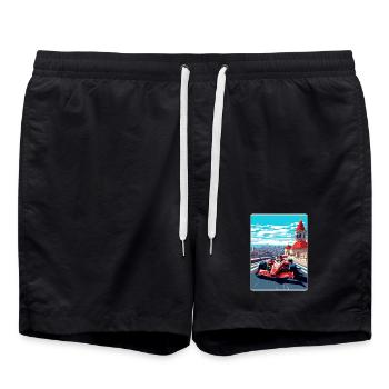Istanbul Circuit Motorsport Rennen Türkei Reisen WPA - Badeshorts - Schwarz - Vorne - AI Model Male 185 light (185cm)