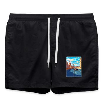 Budapest Circuit Motorsport Rennen Ungarn Reisen - Badeshorts - Schwarz - Vorne - AI Model Male 185 light (185cm)