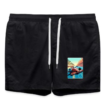 Abu Dhabi Circuit Motorsport Race Uae Travel Card - Badeshorts - Schwarz - Vorne - AI Model Male 185 light (185cm)