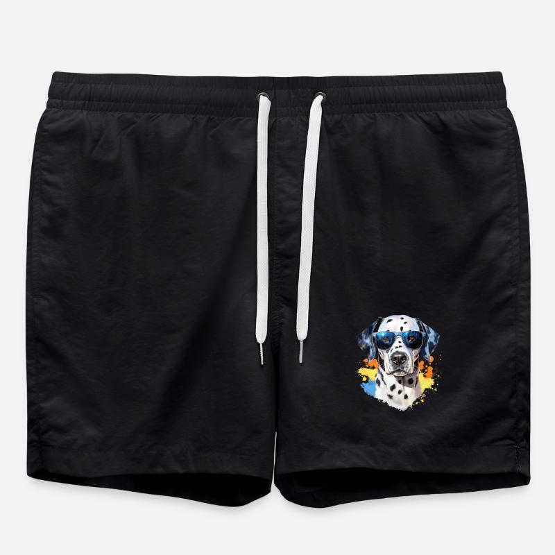 Dalmatiner mit Sonnenbrille - Badeshorts - Schwarz