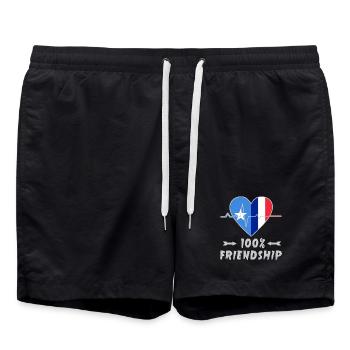 Somalia and France 100% friendship - Swim Trunks - black - Front - AI Model Male 185 light (185cm)