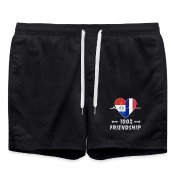 Le Paraguay et la France : une amitié à 100 % - Short de bain - noir - Devant - AI Model Male 185 light (185cm)