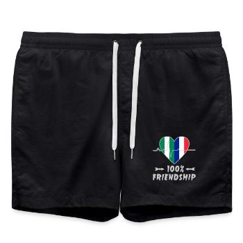 Le Nigeria et la France, une amitié à 100 % - Short de bain - noir - Devant - AI Model Male 185 light (185cm)