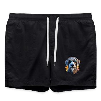 Wolfshund mit Sonnenbrille - Badeshorts - Schwarz - Vorne - AI Model Male 185 light (185cm)